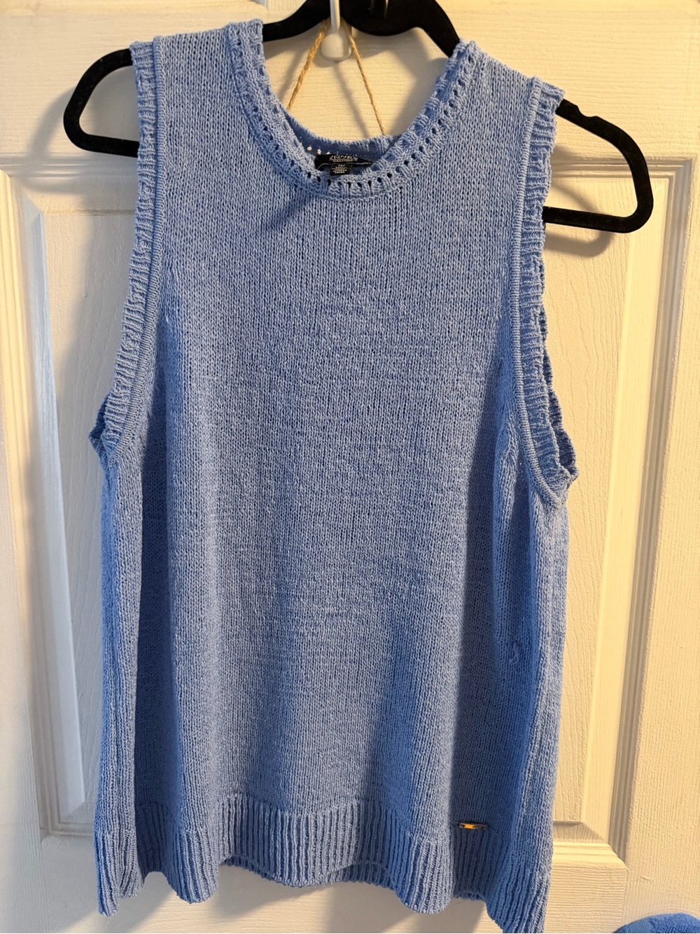 Light Blue Sleeveless Knit Sweater - jones NY